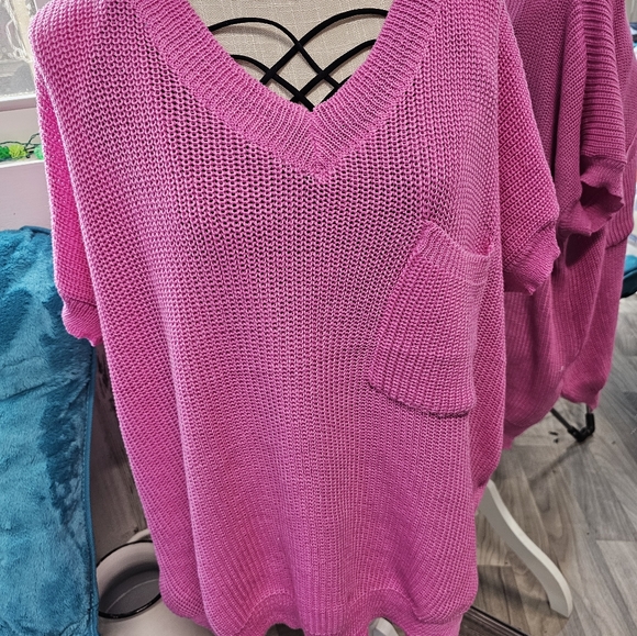 Knit pullover short sleeve sweater - Picture 3 of 3